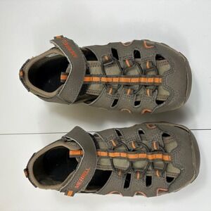 Merrell Kids‎ Sandals Size 4 US Brown Orange Hook Loop Outdoor